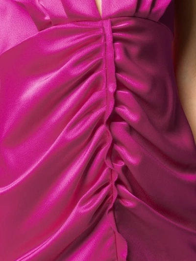 Shop Pinko Plunge Neck Gown In N17 Fuchsia