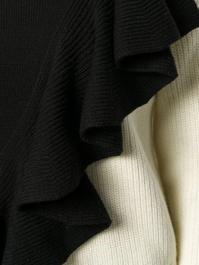 Shop Philosophy Di Lorenzo Serafini Asymmetric Ruffle Detail Sweater In White