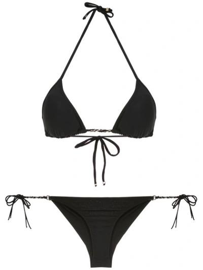 Shop Amir Slama Plain Bikini Set In Black