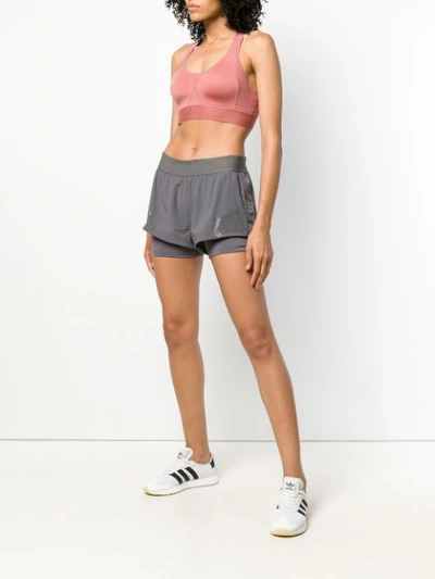 Shop Adidas By Stella Mccartney Layered Sports Shorts - Grey