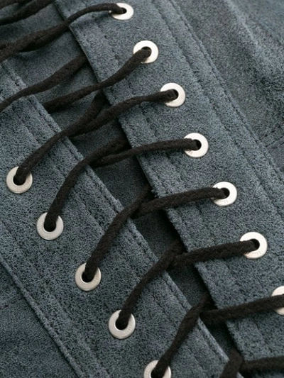 Shop Ben Taverniti Unravel Project Lace Up Bustier Jumpsuit In Grey