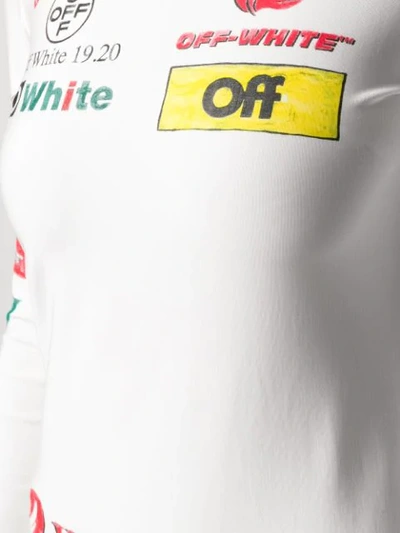Shop Off-white Logo-print Fitted Dress In White