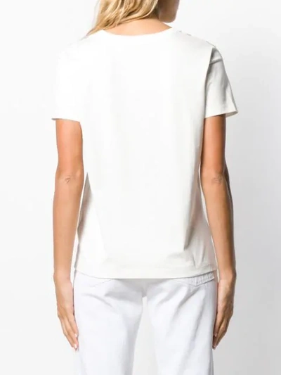 Shop Escada Square Print T-shirt In White