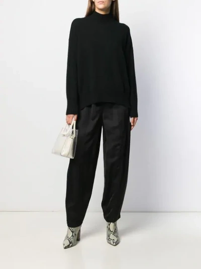 Shop Allude Ribbed Turtle Neck Jumper In Black