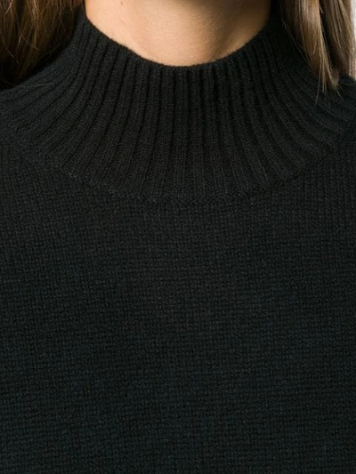Shop Allude Ribbed Turtle Neck Jumper In Black