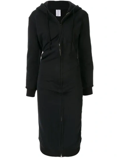 Shop Vaquera Zipped Hoodie Dress In Black