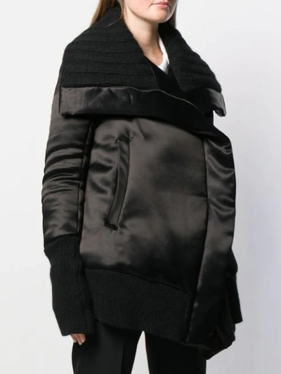 Shop Ann Demeulemeester Sweater Accent Oversized Coat In Black
