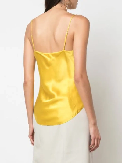 Shop Cinq À Sept Strappy Silk Top In Yellow