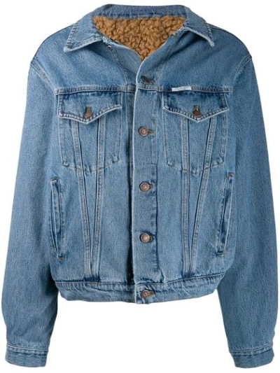 Shop Forte Dei Marmi Couture Lined Denim Jacket In Blue