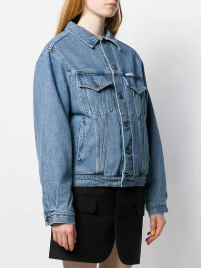 Shop Forte Dei Marmi Couture Lined Denim Jacket In Blue