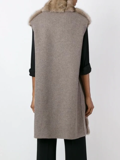 Shop Liska Cashmere Sleeveless Coat In Brown