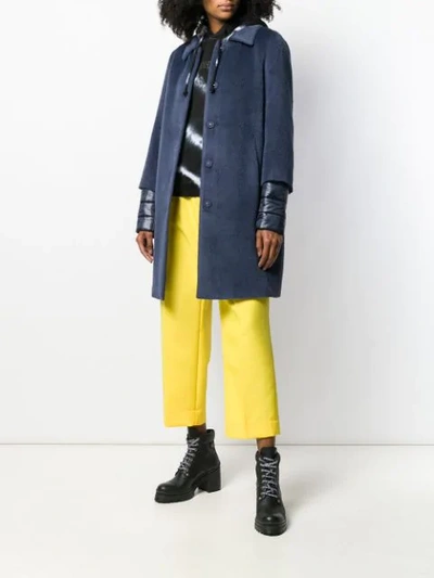 Shop Herno Padded Wool Coat In Blue