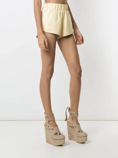 Shop Andrea Bogosian Leather Shorts In Yellow