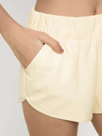 Shop Andrea Bogosian Leather Shorts In Yellow
