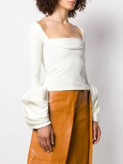 Shop A.w.a.k.e. Top With Gathered Cuffs In White