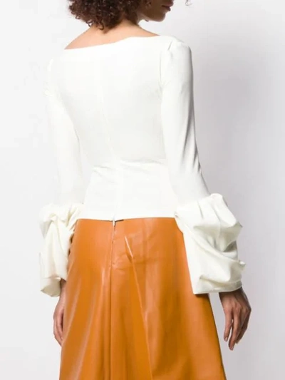 Shop A.w.a.k.e. Top With Gathered Cuffs In White