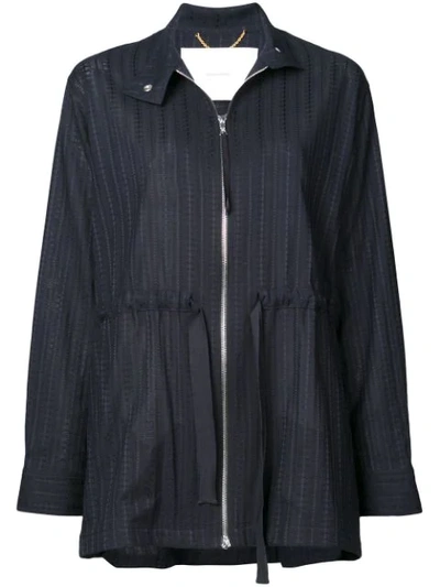 Shop Adam Lippes Side Ties Jacket In Blue