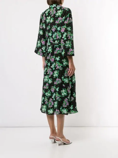 Shop Bernadette Floral Print Wrap Dress In Black