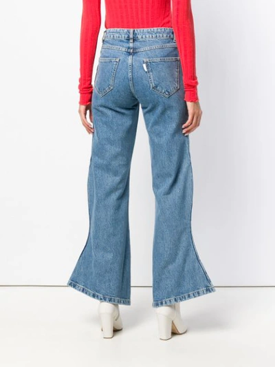 Shop Aalto Flared Cropped Jeans In Blue