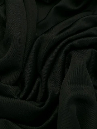 Shop Gucci Asymmetric Sleeves Flare Dress In Black