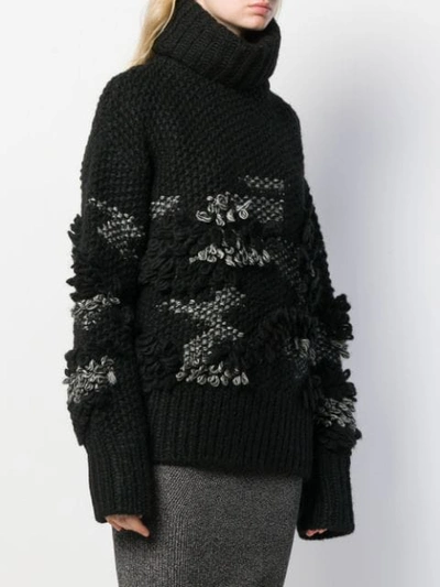 MCQ ALEXANDER MCQUEEN PATCHY KNIT TURTLENECK JUMPER - 黑色