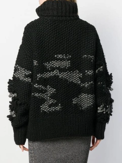 MCQ ALEXANDER MCQUEEN PATCHY KNIT TURTLENECK JUMPER - 黑色