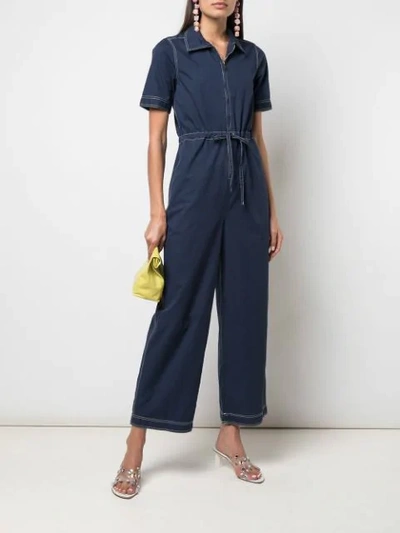 Shop Callipygian Boiler Jumpsuit In Blue