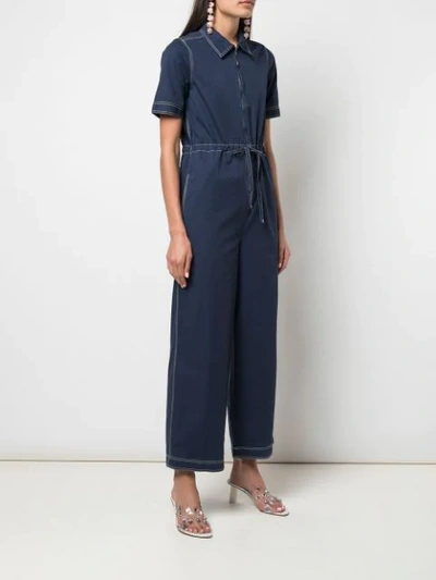 Shop Callipygian Boiler Jumpsuit In Blue