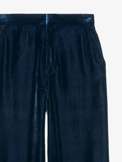 Shop Gucci Velvet Harem Pants - Blue