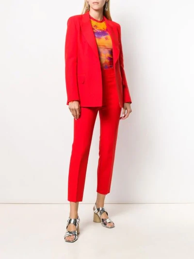 Msgm Single-breasted Blazer In Red