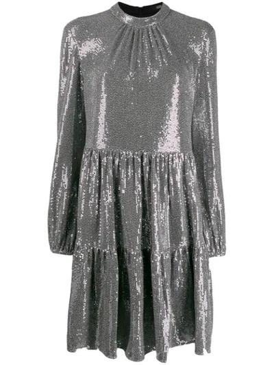 Shop Steffen Schraut Sequin Mini Dress In Silver