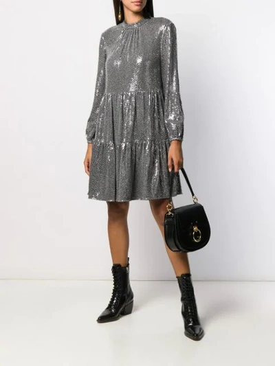 Shop Steffen Schraut Sequin Mini Dress In Silver