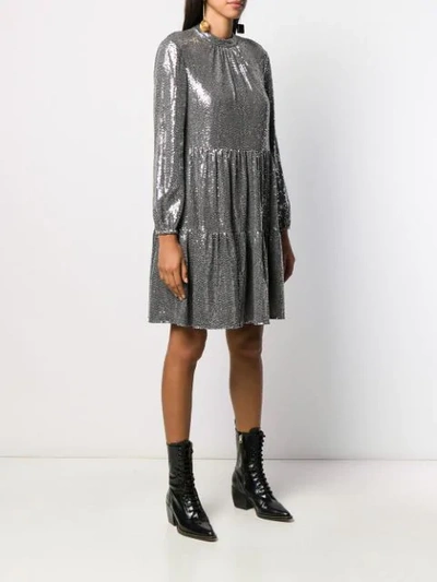 Shop Steffen Schraut Sequin Mini Dress In Silver