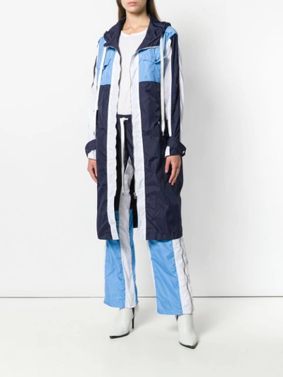 Shop Each X Other Long Sleeved Rain Coat In Blue