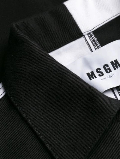 Shop Msgm Two Tone Denim Jacket In Black