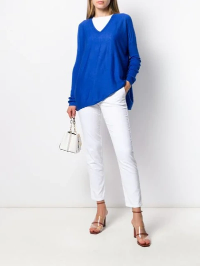 Shop Snobby Sheep V-neck Sweater In Blue