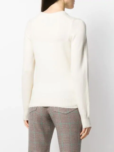 Shop Barrie V-neck Cashmere Jumper In White
