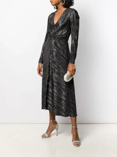 Shop Rotate Birger Christensen Long-sleeve Wrap Dress In Black