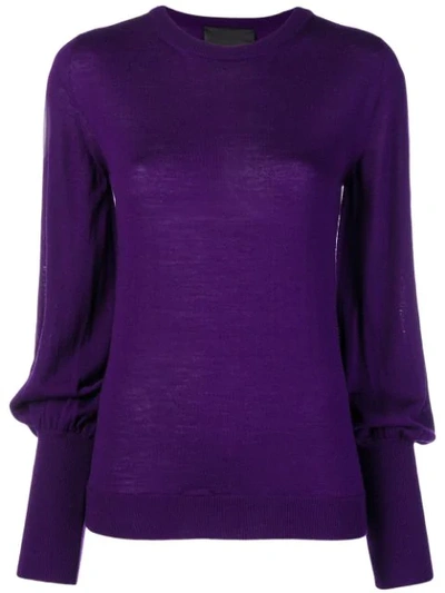 Shop Erika Cavallini Round Neck Jumper In Purple
