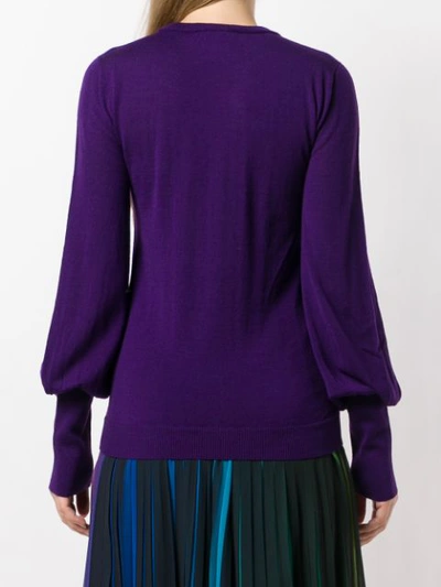Shop Erika Cavallini Round Neck Jumper In Purple
