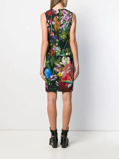 Shop Roberto Cavalli Paradise Found Fitted Dress In 09000 Multi