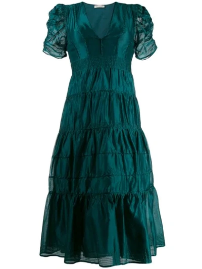 Shop Ulla Johnson Odile Organza Dress In Green