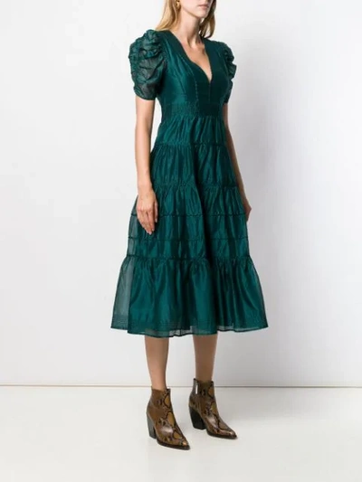 Shop Ulla Johnson Odile Organza Dress In Green