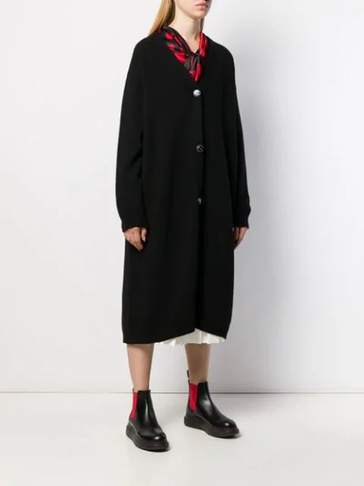 Shop Marni V-neck Long Cardigan In Black