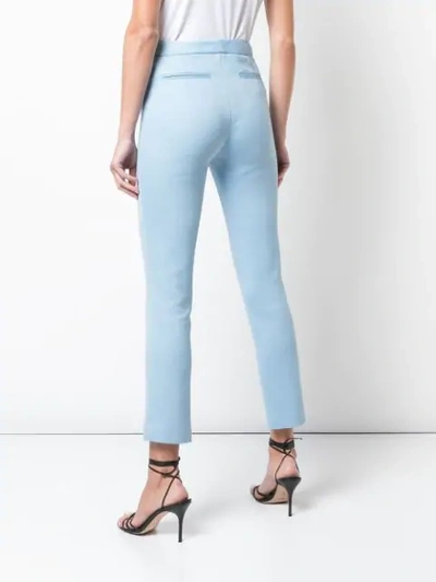 Shop Adam Lippes Cropped Skinny Trousers In Blue