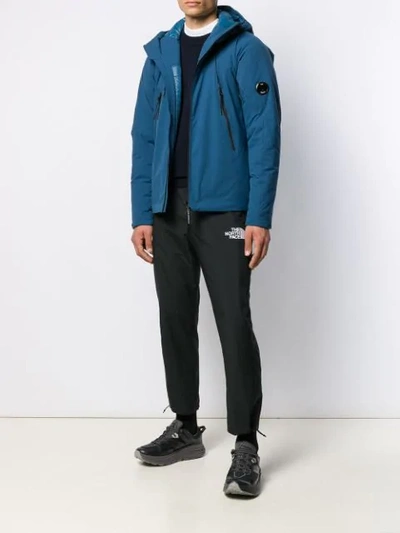 Shop C.p. Company Logo Patch Hooded Jacket In Blue
