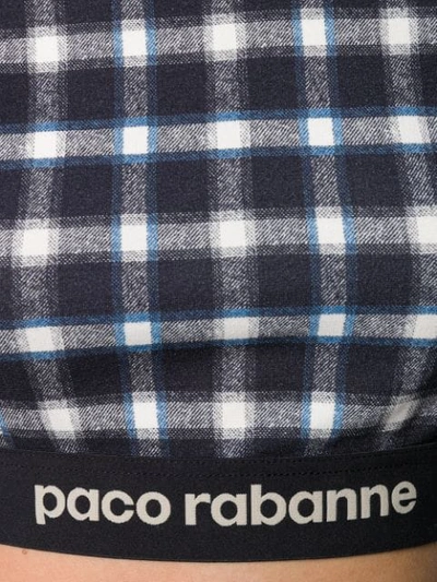 Shop Paco Rabanne Logo Band Crop Top In Blue