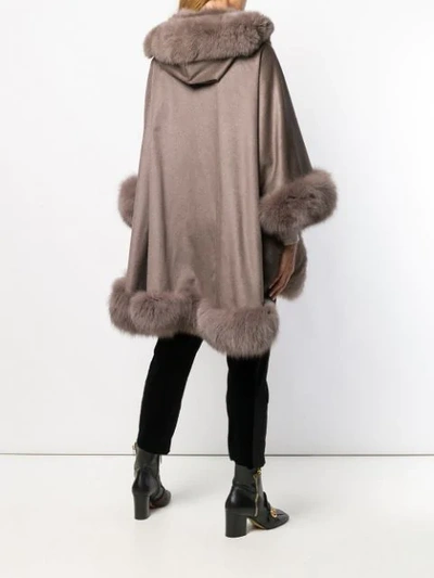Shop Liska Hooded Fur In Brown