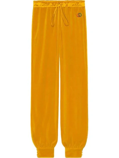 Shop Gucci Gg Chenille Track Pants In Yellow