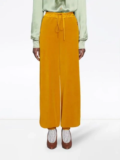 Shop Gucci Gg Chenille Track Pants In Yellow